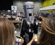 Count Binface poses for photographers during the election count in Wigan, England, 19 June. -  Jon Super / AP Photo