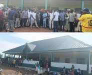Residents of Siniensi-Kaasa applaud James Agalga for CHPS Compound