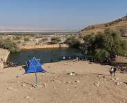 A drone view shows Israelis visiting an ancient water reservoir in the Jordan Valley in the Israeli-occupied West Bank. -  Ilan Rosenberg, Reuters