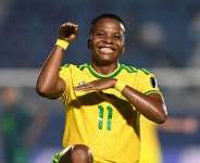 Backpage PixImage caption: Thembi Kgatlana scored two goals at the 2023 Womens World Cup and netted again in Casablanca to keep alive South Africas hopes of returning to the tournament