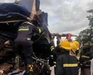 Driver trapped in trailer rescued after accident on Kintampo-Tamale Highway