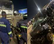 One dead after tanker and Toyota Voxy collide on Kasoa-Winneba road