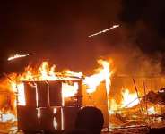 Fire destroys wooden structures at Tantra Hill