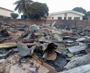 Fire destroys 27 wooden structures at Spintex estate