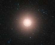 A colour composite of Betelgeuse made from exposures from the Digitized Sky Survey 2 by the European Southern Observatory. -  ESO/Digitized Sky Survey 2. Acknowledgment: Davide De Martin.