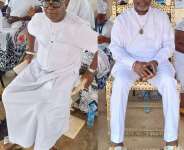 Obrempong Nyanful Krampah XI, Omanhene of Gomoa Ajumako Traditional Area and Nana Esoun Abonyi Kwaata II, Chief of Gomoa Brofoyedur