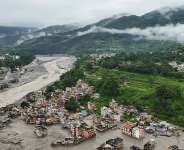 A drone view shows mud covering buildings and property following a flash flood in Trishuli, in the Nuwakot district of Nepal, on 27 August 2026. -  REUTERS - Navesh Chitrakar