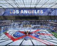 General view inside the Los Angeles Stadium in Inglewood, California during the opening ceremony before the match, on 12 June 2026. -  Daniel Cole, Reuters