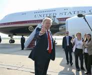 US President Donald Trump speaks to the press before he boards Air Force One for his first flight aboard the Boeing 747-8 that Qatar gifted the United States to use for executive travel, at Joint Base Andrews, in Maryland, July 1, 2026. -- AFP
