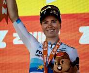 Demi Vollering claimed stage five at the 2026 womens Tour de France. - AFP - NICOLAS TUCAT