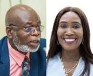 James Klutse Averdzi, Chairman of the Parliamentary Public Accounts Committe and Julie Essiam, Commissioner-General, Ghana Revenue Authority