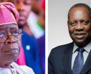 Nigerian President Bola Ahmed Tinubuleft and late former CAF President Issah Hayatou