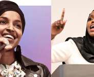 Minnesotas US Congresswoman Ilhan Omar and Mayor Nadia Mohamed of St Louis, Minnesota