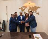 From left to right: Victor Yao Nyakey, Sagar Kurle, Premal Lokhandwala (Honorary General Consul of Ghana in Mumbai, India), Mrs Maushmi Lokhandwala, & Muzikayifani Lawrence Ndhlovu