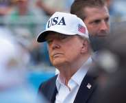US President Donald Trump attends the Amgen Irish Open at Trump International Golf Links in Doonbeg, Ireland, September 13, 2026. -  Kylie Cooper, Reuters