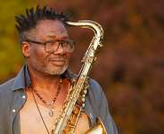Inusa Dawuda with his saxophone