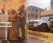 Three MTN loyal customers win brand-new Toyota Prados in Kumasi