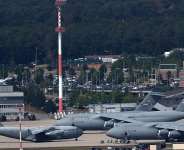Planes are seen at the US military airbase in Ramstein near Landstuhl, Germany, July 20, 2020. -  Kai Pfaffenbach, Reuters