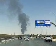 Large plume of black smoke rises from the fuel storage area at King Khalid International Airport, in Riyadh, Saudi Arabia, September 19, 2026. Picture taken with a mobile phone. -  Stringer, Reuters