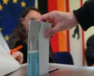 A man casts his vote at a polling station during the Berlin state election in Berlin, Germany, Sunday, Sept. 20, 2026. - Markus Schreiber, AP