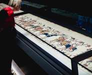The loan of the Bayeux Tapestry from France has sparked huge interest -  Adrian DENNIS / AFP