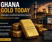 Caption: Editorial illustration on Ghanas gold refining policy.Image credit: Original illustration created for Ghana Gold Today (GGT).