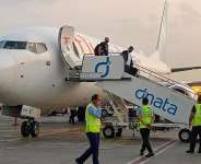Israeli tourists leave a FlyDubai plane in Dubai, United Arab Emirates, on November 8, 2020. - Malak Harb, AP file picture
