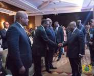 Peace summit handshake; the smile and the look away