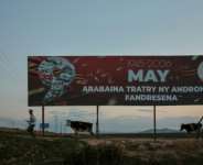A billboard in Antananarivo marks Russias May 1945 victory over Nazi Germany.  By Razafindrakoto Mamy Nirina (AFP)
