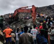 A search was ongoing at the site of the landfill collapse.  By - (AFP)