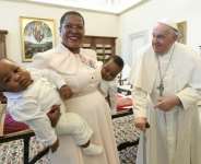 Anita Among has faced allegations of corruption for years, leading to international sanctions by Britain and the United States.  By Handout (VATICAN MEDIA/AFP)