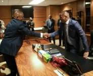 Botswana€s newly elected President Duma Boko (R) takes over from outgoing president Mokgweetsi Masisi after nearly 60 years of rule by the same party.  By Monirul Bhuiyan (AFP)