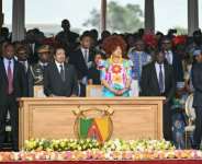Cameroons President Paul Biya (CL) and First Lady Chantal Biya (CR) left June 7 for a short, private stay in Europe.  By Alberto PIZZOLI (AFP)