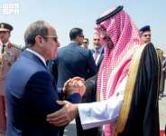 Egyptian President Abdel Fattah al-Sisi met the Saudi de facto ruler Crown Prince Mohammed bin Salman in Cairo. By Ahmed NURELDINE (SPA/AFP)