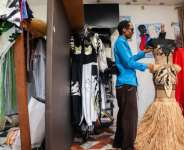 Gabonese fashion designer Chouchou Lazare picked up an achievement award in Paris at last weeks Fashion Annual Show.  By Nao Mukadi (AFP)