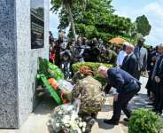 German Ambassador to Ivory Coast Matthias Veltin (C) was among those at the ceremony. By Sia KAMBOU (AFP)