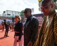 Ghanas President John Dramani Mahama (C) hosted other leaders from around Africa and the Caribbean for a landmark conference on reparations for slavery.  By CLAUDIA LACAVE (AFP)