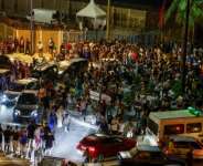Hundreds of migrants gather in the Moroccan town next to the Spanish enclave of enclave of Ceuta. By Abdelmajid BZIOUAT (AFP)