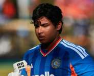India teenage batter Vaibhav Sooryavanshi walks to the pavilion after his dismissal in Harare.  By Jekesai NJIKIZANA (AFP)