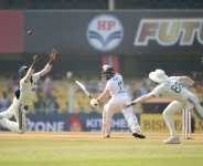 Indias Sai Sudershan dives for the ball in the second Test.  By Biju BORO (AFP)