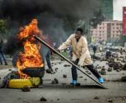 Kenyas public transport system was paralysed when protesters barricaded roads over fuel price hikes.  By Luis TATO (AFP)