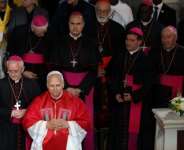 On the first day of his trip, the pope met members of the Algerian community in the Basilica of Our Lady of Africa in Algiers.  By - (AFP)
