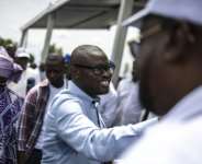 Presidential candidate Romuald Wadagni (C) won a resounding victory in Benin elections.  By OLYMPIA DE MAISMONT (AFP)