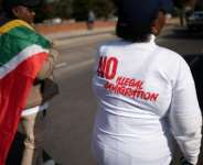 Protesters have warned illegal migrants to leave South Africa by June 30.  By RODGER BOSCH (AFP)