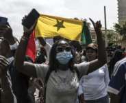Protesters, mostly from the Alliance for the Republic (APR), the party of former president Macky Sall, gathered outside the National Assembly.  By PATRICK MEINHARDT (AFP)
