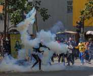 Protests and clashes erupted in Nairobi on June 25, 2024.  By Tony KARUMBA (AFP)