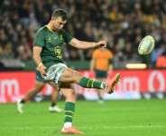 South Africa fly-half Handre Pollard landed all six of his place kicks as the Boks beat Australia 30-22 in Cape Town.  By RODGER BOSCH (AFP)