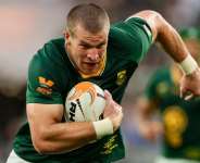 South Africa substitute loose forward Cameron Hanekom carries the ball during a 43-28 victory over New Zealand in Baltimore on September 12.  By Caean Couto (GETTY IMAGES NORTH AMERICA/AFP)