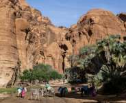 The Guelta de Bachikele is an oasis in the Ennedi Massif mountain range in northern Chad.  By Joris Bolomey (AFP/File)