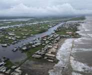 The Nigerian village of Ayetoro is disappearing into the Atlantic Ocean.  By OLYMPIA DE MAISMONT (AFP)